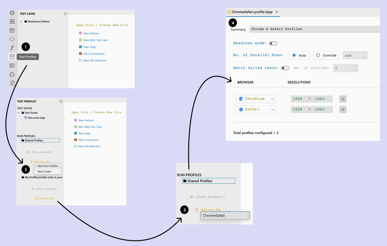 Setting up browser profiles